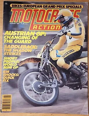 Motocross Action Magazine August 1979 Vintage MX DeCoster Suzuki Gas Shocks • $22.47