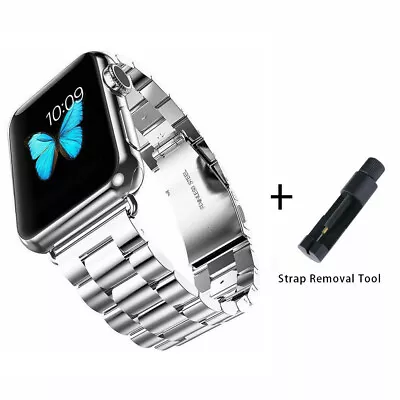 $17.99 • Buy Metal IWatch Band Stainless Steel Strap For Apple Watch Series 8 7 SE 6 5 4 3 2