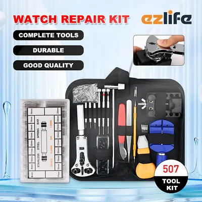 Watch Repair Tool Kit 507Pcs Watchmaker Back Case Opener Spring Pin Bars Remover • $21.76