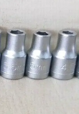 3 Pieces -- Metric Socket Set --  4.5mm 5mm 5.5mm -- 1/4  Drive -6 Point • $1.79