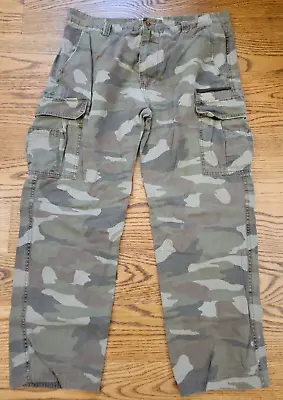 Men Plugg 38x32 Cargo Pants Green Camo Baggy Army Military Hunting Y2K 2000s • $26.95