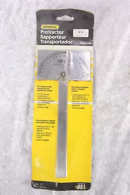 New In Package General Protractor No. 17 Machinist's Tool • $19.95