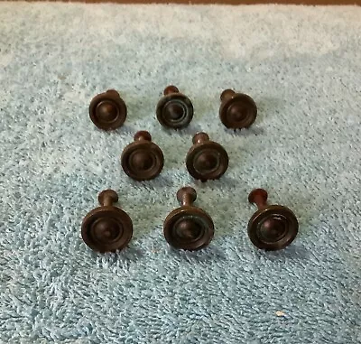 Vintage Brass Round Drawer Pulls Cabinet Lot Of 8 Knobs Diameter 1  Length 5/8  • $20