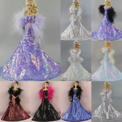 11.5  Doll Party Mermaid Princess Dress Shiny Fishtail Evening Gown Doll Clothes • $8.99