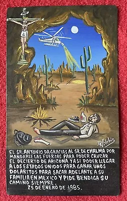 Mexico Master Daniel Vilchis Immigrant Hides From Border Control In Cave Retablo • $120