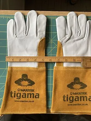 £9.90 • Buy MAXITEK Tigama  Mig Tig BBQ Leather Welders Heat Resistant Work Gloves FREEPOST