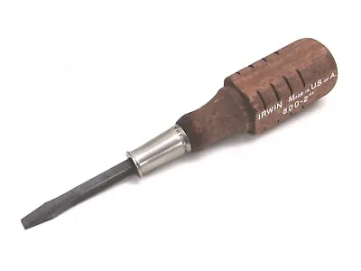 Nos! Irwin 3/16  Slotted Square Wooden Handle Screwdriver #800-2  Usa • $9.99