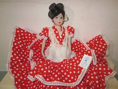 Vintage Spanish Marin Chiclana Porcelain Dancer Doll FLAMENCO POLKA DOT  Dress • $14.19