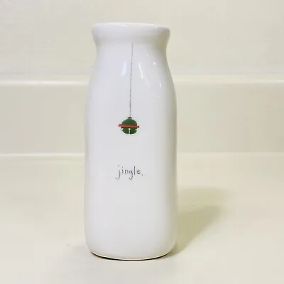 Vintage Beth Mueller Art Pottery Jingle Milk Bottle Vase Signed 5  Holiday Bell • $39.95