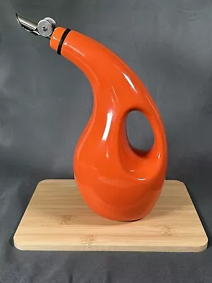 Rachel Ray Olive Oil Dispenser EVOO Bottle Stoneware Cruet 24 Oz Orange Kitchen • $13.98