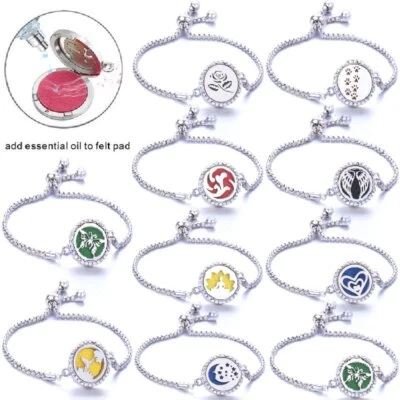 $5.16 • Buy Stainless Steel Bracelet Aromatherapy Incense Diffuser Bangle Women Jewelry Gift