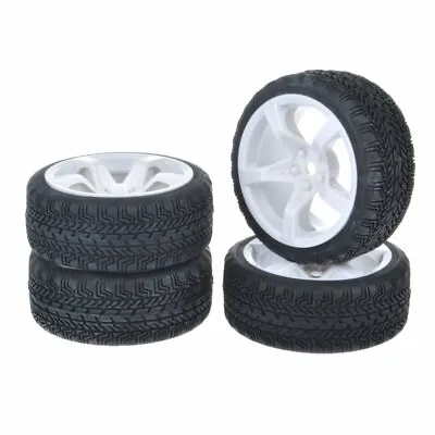 £11.83 • Buy 1:10 RC On-road Car Plastic Wheel 12mm Hex And Soft Rubber Tyre For HSP For HPI