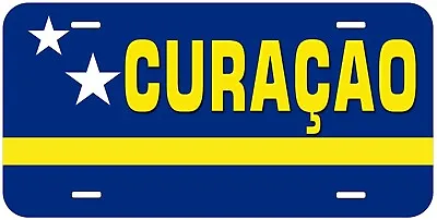Curacao Flag With Country Name Novelty Car Tag License Plate • £16.96