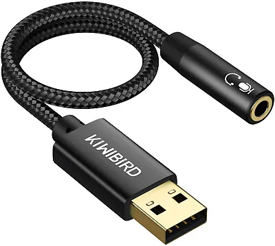 £6.99 • Buy KiWiBiRD USB To 3.5mm Headphone Microphone Audio Jack Adapter, TRRS 4-pole 1/8 