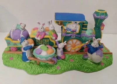 Vintage 1999 Bunny Porcelain Train 8” Long In Box Easter • $13.99