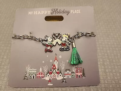 Disney Parks Mickey & Minnie Mouse Christmas My Happy Holiday Bracelet  • $19.99