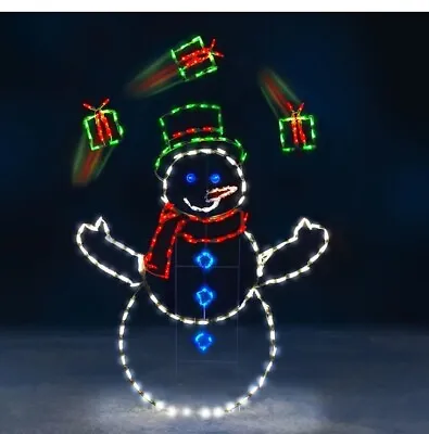 LED Animation Juggling Snowman Christmas Decoration ProductWorks 60 Yard Art • $75