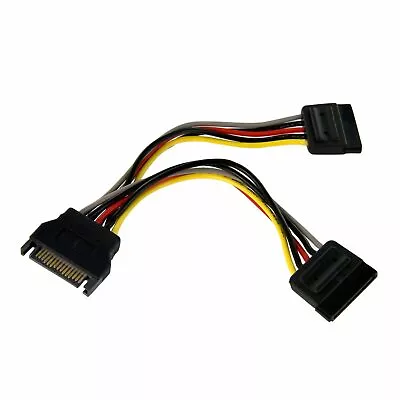 Star Tech 15cm SATA Power Y Splitter Cable Adapter For Hard Drive/SSD/DVD Drive • $23