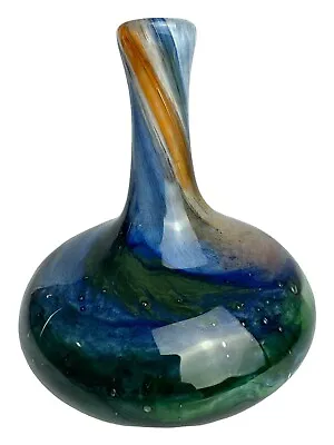 Signed Small Glass Art Vase Possible Harris Mdina 5.5 Inches Tall • $124.95