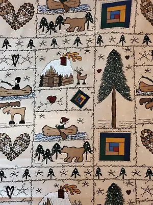 Wtw Fabric Lodge Cabin Northwoods Adventure Canoe Moose Nature Bty Quilt • $12.99