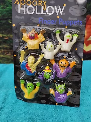 VINTAGE LOT OF 8 RUBBER HALLOWEEN MONSTER FINGER PUPPETS GHOST WITCH PUMPKIN New • $25