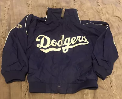 LOS ANGELES DODGERS Baseball NIKE Toddler 4T Blue MAJESTIC Dugout MLB Jacket • $50.99