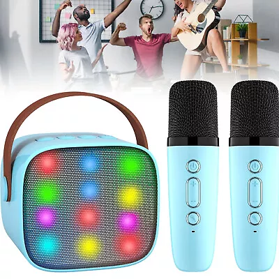 Kids Mini Karaoke Machine Portable Karaoke Speaker With 2 Wireless Microphones • £16.90