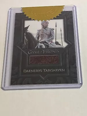 Daenerys Targaryen GAME OF THRONES The Complete Series Costume Relic Card #VR18 • $99.99