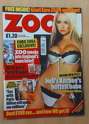 Zoo Weekly Magazine No 19 4-10 June 2004 - Jennifer Ellison Samia Ghadie - Rare • £8.50