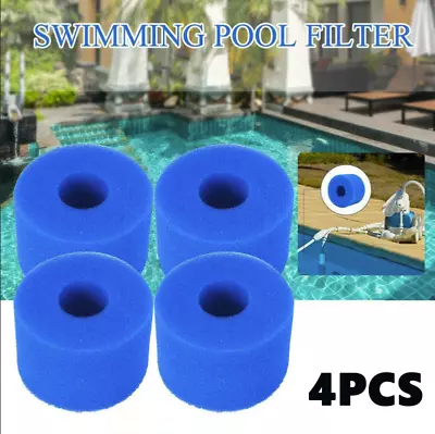 4Washable Reusable Swimming Pool Filter Foam Sponge Cartridge For Intex Type S1 • $12.88