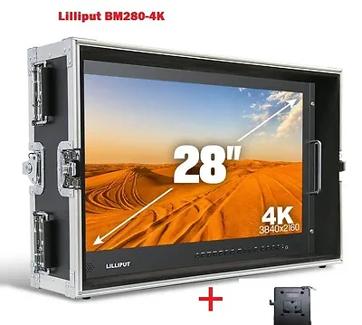 LILLIPUT BM280-4KS Broadcast Ultra-HD Monitor W/SDI HDMI DVIVGATALLY+ V Mount • $999