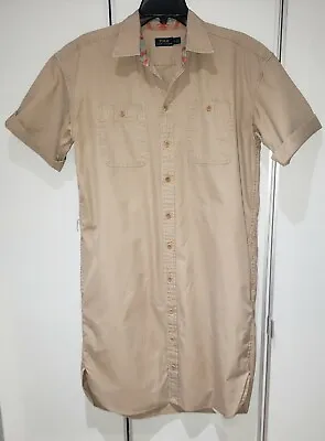£44.20 • Buy Ralph Lauren Tan Khaki Buttoned Safari Shirt Dress Size 8