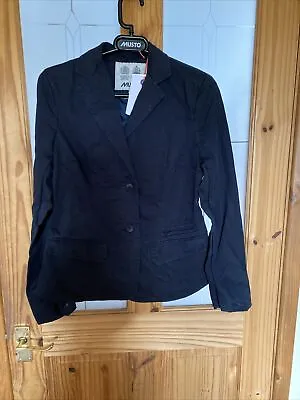 Womens Musto Belize Sand Navy Blue Short Cotton Sailing Sport Jacket 10 NWT • £29.99