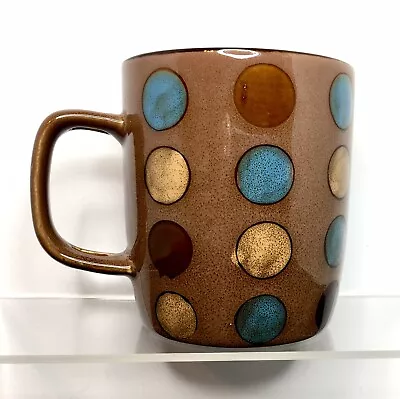 Mr. Coffee ☕️ Mug With Spoon Slot Brown With Dots & Circles 12oz 3.75”H • $6.54