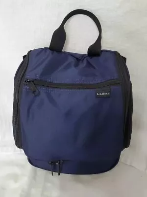 L.L. Bean Medium Toiletry Bag Hanging Personal Organizer Dark Blue • $16.99