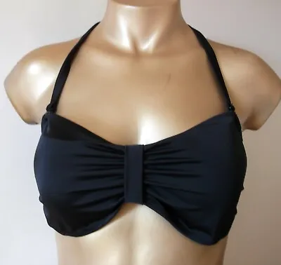 Stylish Quality Lined & Padded  Black  Bandeau Bikini Top Size 16 -BNWT • £6.99