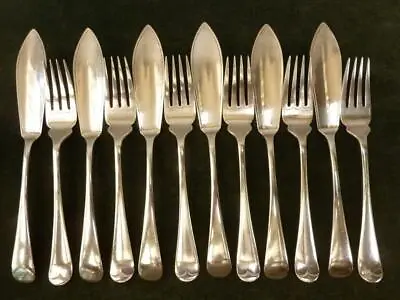 Vintage 6 Setting Daniel Arter Old English Pattern Fisheaters Set Silver Plated • £19.99