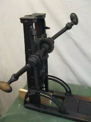 Antique AJAX Barn Beam Timber Frame Auger Drill Hand Crank Cast Iron Adjustable • $349