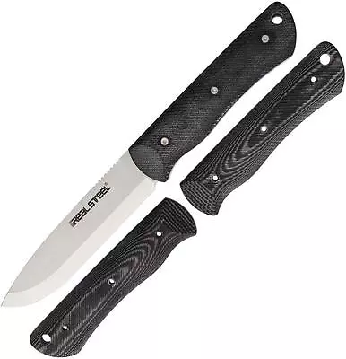 REAL STEEL Black Gray D2 Steel BUSHCRAFT Knife Set G10 & Micarta Handles 3713 • $79.60