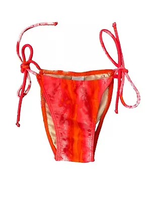 $30.09 • Buy Rosa Cha Vintage Swim Bikini Bottoms M Coral Orange Tie Sides Runs Small NEW Y2K