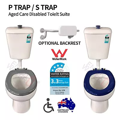 Disabled Toilet Suite Assisted Living Aged Care Ceramic Backrest S / P Trap WELS • $249