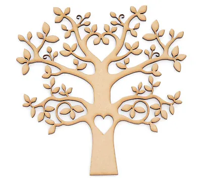 MDF Family Tree Craft Shape Wooden Craft Blank Wedding Guestbook Heart Cutout • £4.85