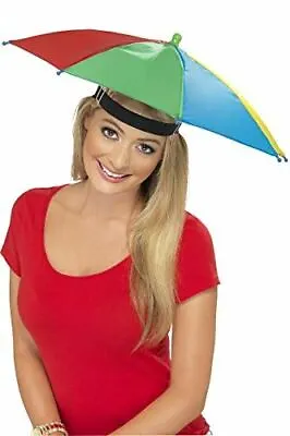 Umbrella Hat Multi Coloured Novelty 1980's Fancy Dress Accessory • £5.69