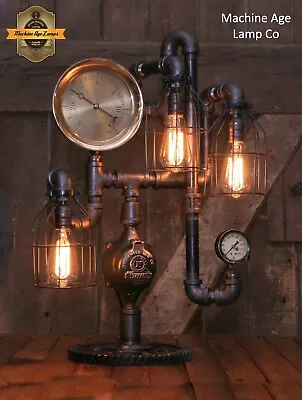 Steampunk Lamp Industrial Machine Age Lamp Steam Gauge  • $1199.99