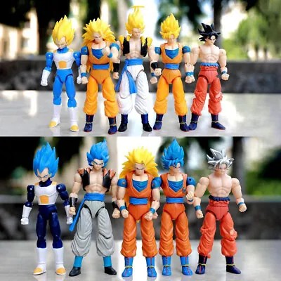 5Pcs/set Goku Anime Dragon Ball Z Action Figure Toys Collection Doll Model Gifts • £26.79