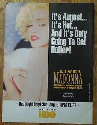 1990 HBO Live! MADONNA Blond Ambition World Tour '90 Magazine Ad • $14.99