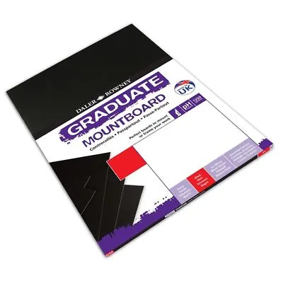 Daler Rowney Graduate A3 Black Mount Board Pack Of 4 • £6.99