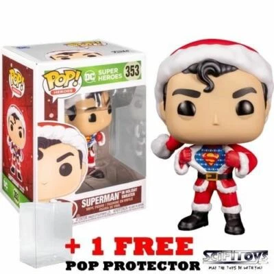 $16.77 • Buy DC Super Heroes Superman In Santa Sweater Christmas Holiday #353 Pop Vinyl Funko