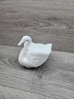 Vintage Imperial White Milk Glass SWAN Candy Nut Dish Open Bowl • $16.99