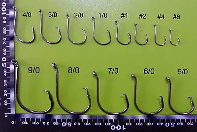 SELECT DFS QUALITY Octopus CIRCLE Fishing Hooks BLACK RED BULK #6 - 9/0 • $14.30